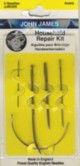 5 assorted needles including curved, curved tip, assorted sized needles 