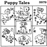 Aunt Martha's Iron-On Transfer Books-Playful Puppies