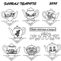 FOUR FLORAL MOTIFS - Aunt Martha's Hot Iron Transfers 9631